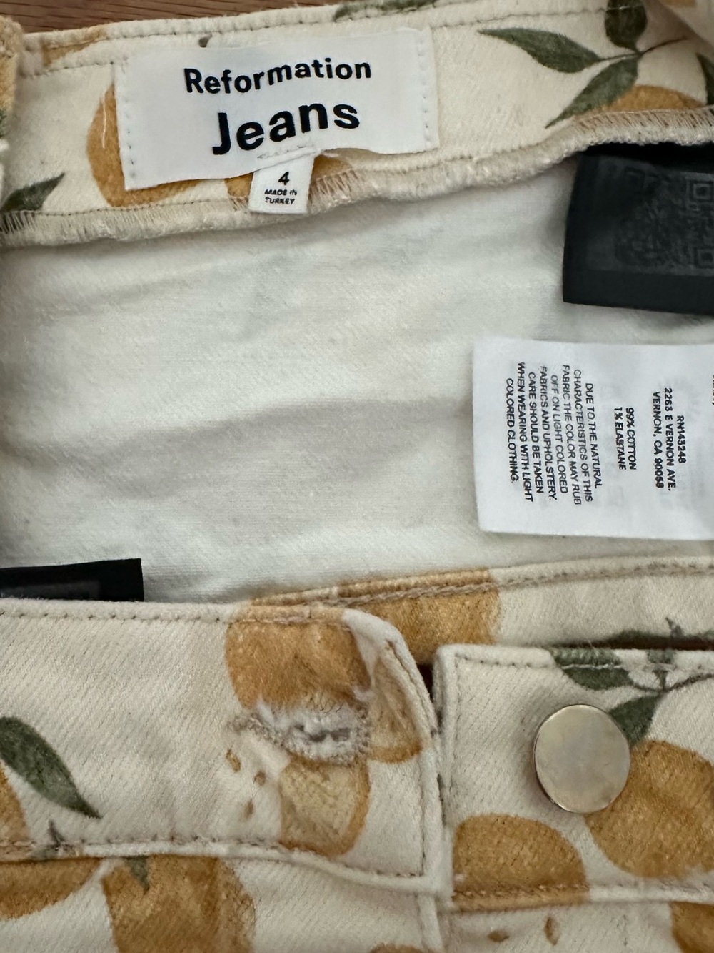 Reformation Cream Lemon Print Two-Piece Set - Picture 5 of 6